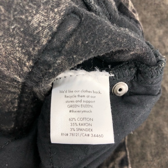 Eileen Fisher Charcoal Distressed Mineral Washed Velveteen Skinny Jeans Pants - Picture 7 of 8